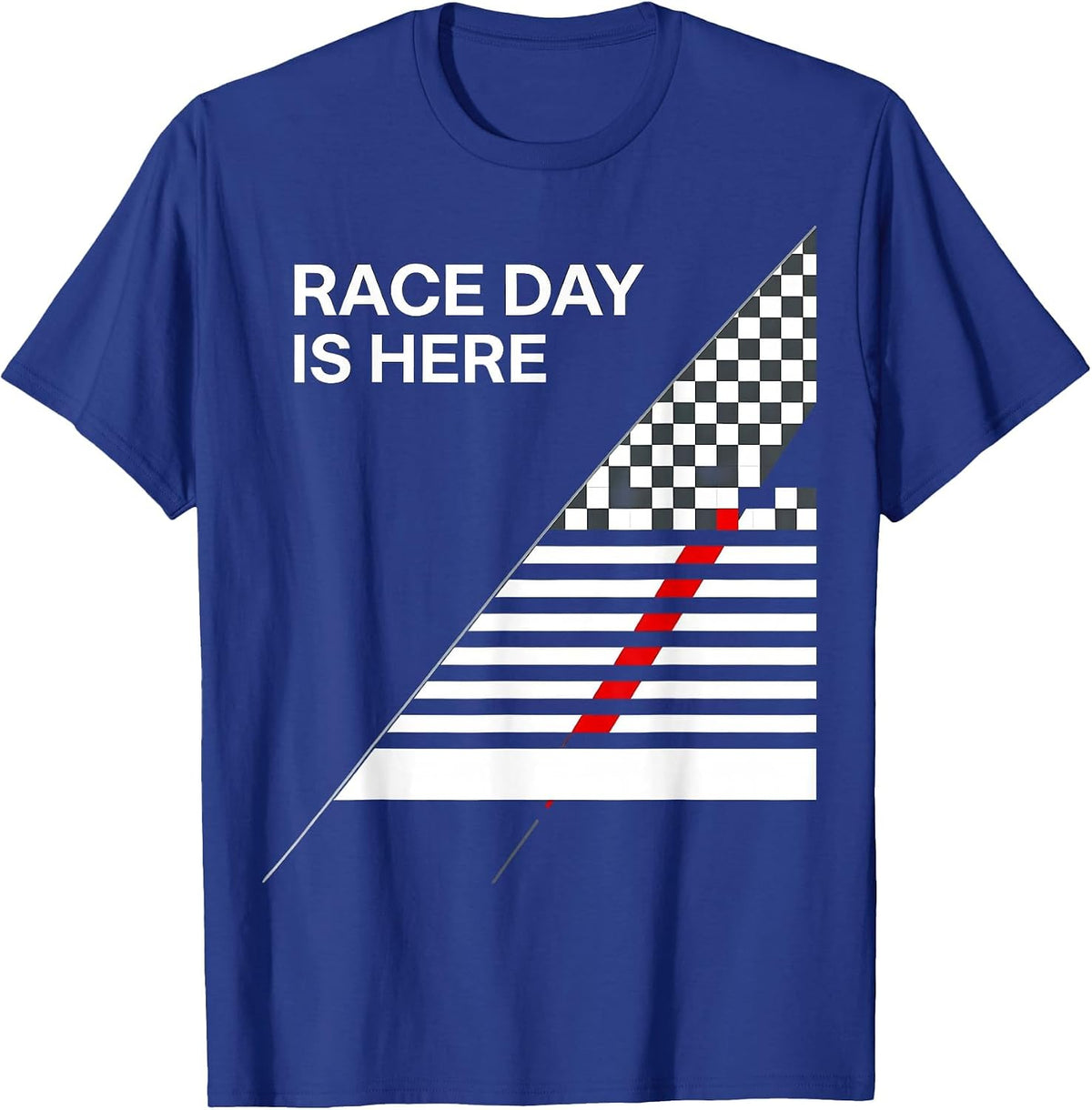 Men's Race Day Is Here Swiss International Patriotic Drag Racing T-Shirt - Royal Blue