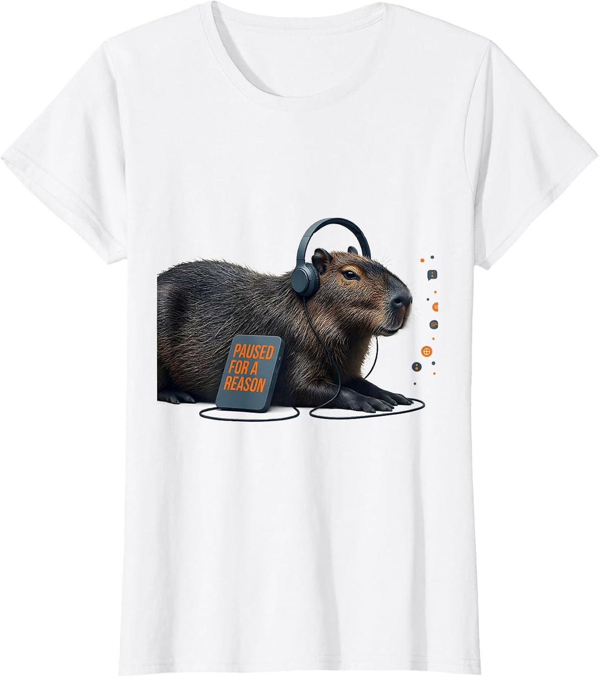 Paused For A Reason Funny Capybara Gamer Meme Humor T-Shirt - White