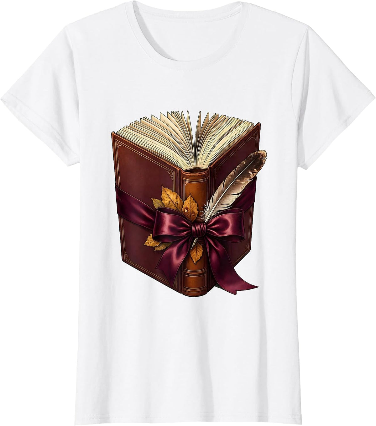 English Teacher Bookmark Bow Novel Graphic T-Shirt - White