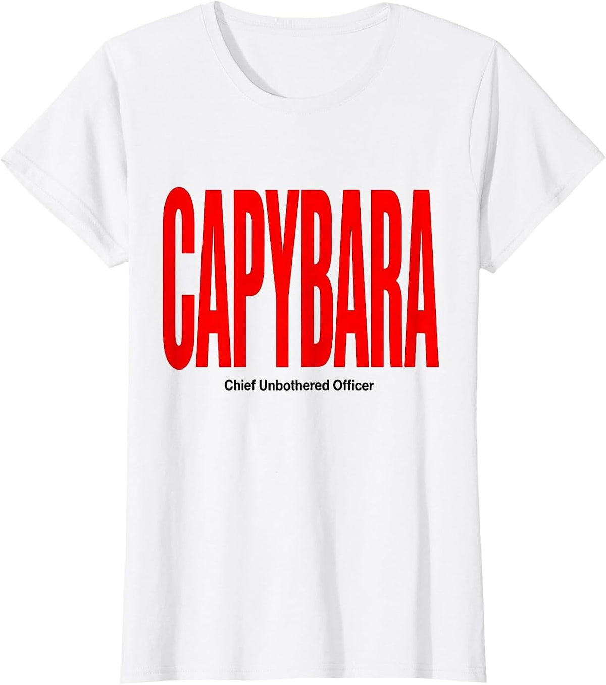 Capybara Chief Unbothered Officer Funny Animal Humor T-Shirt - White