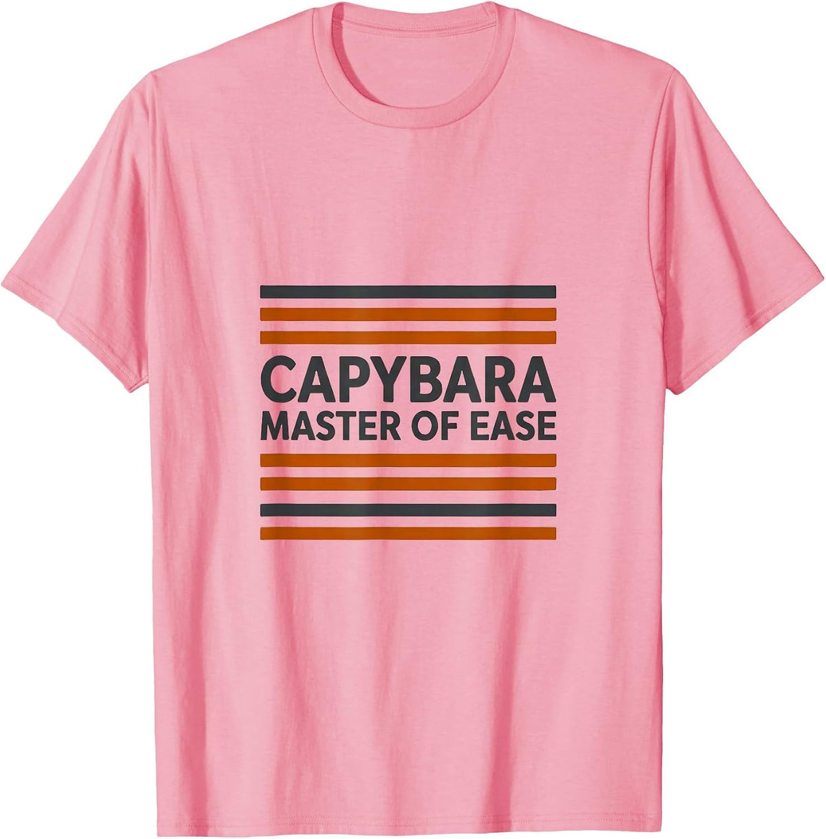 Men's Capybara Master of Ease Funny Animal Humor Meme Lover T-Shirt - Pink