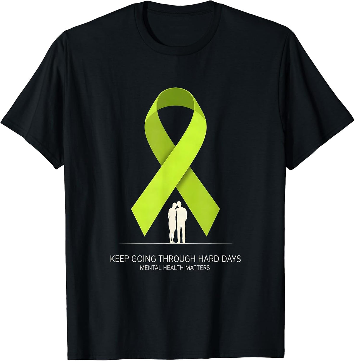 Men's Keep Going Through Hard Days Mental Health Matters T-Shirt - Black