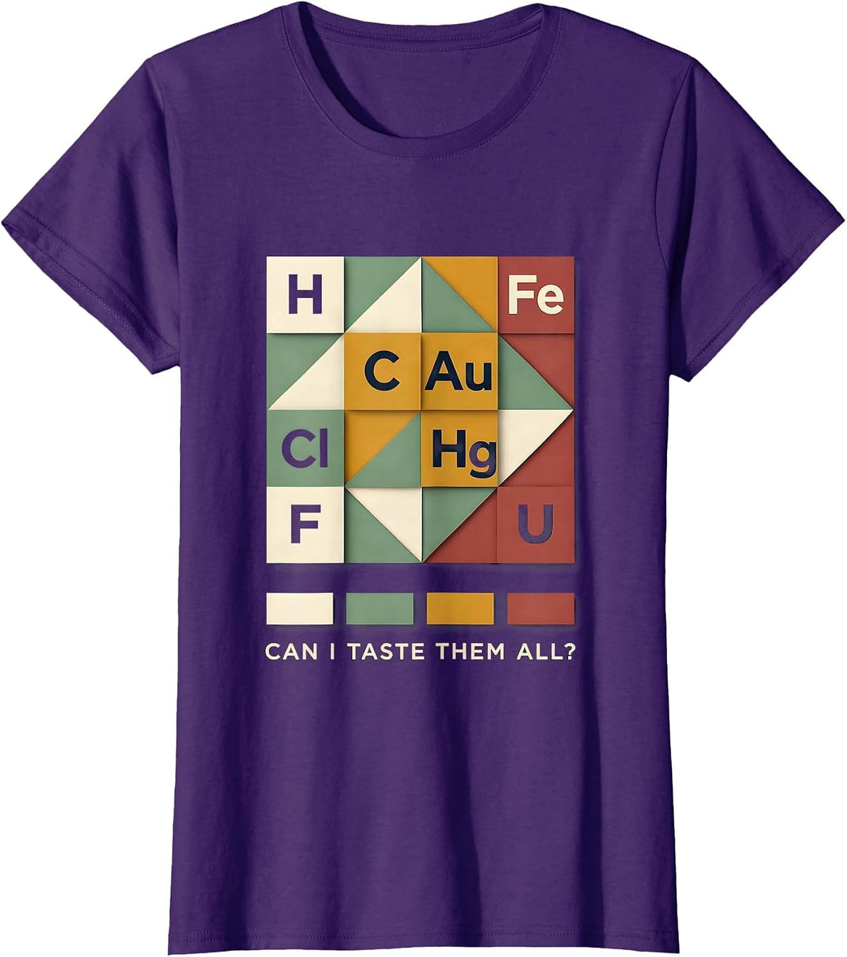 Women's Can I Taste Them All Funny Periodic Table Science Teacher T-Shirt - Purple