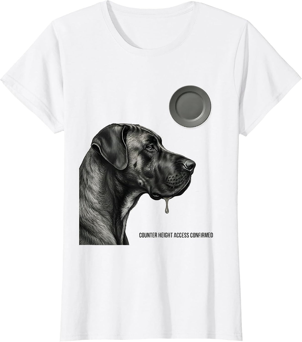 Women's Counter Height Access Confirmed Funny Great Dane Dog Mom Dog T-Shirt - White