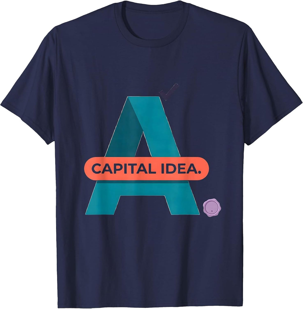 Men's Capital Idea Funny Grammar Teacher Punctuation Humor Gift T-Shirt - Navy Blue