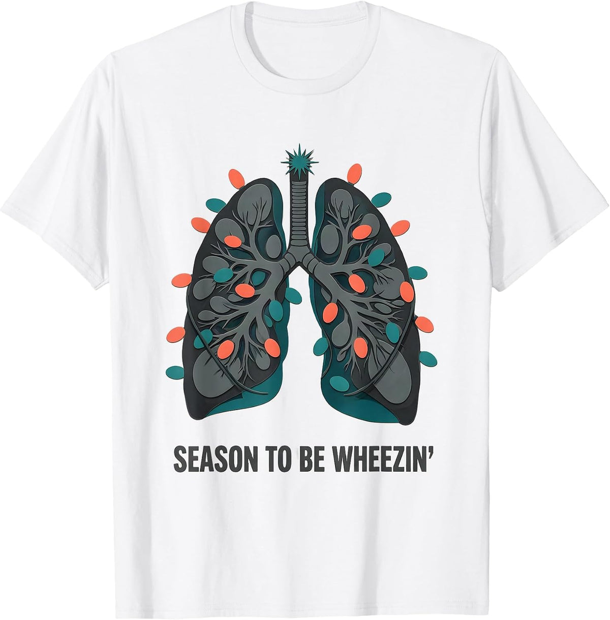 Men's Season To Be Wheezin' Midcentury Modern Respiratory T-Shirt - White