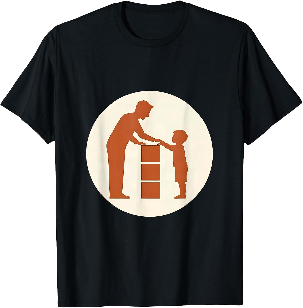 Men's Occupational Therapy Building Blocks Illustration T-Shirt - Black