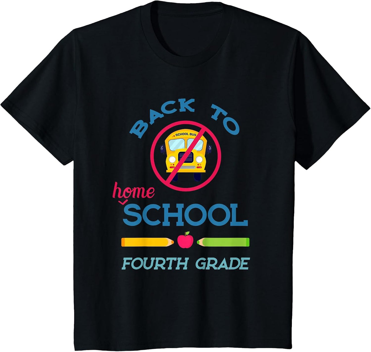 Back to Homeschool - Fourth 4th Grade School Kids Teacher T-Shirt - Black