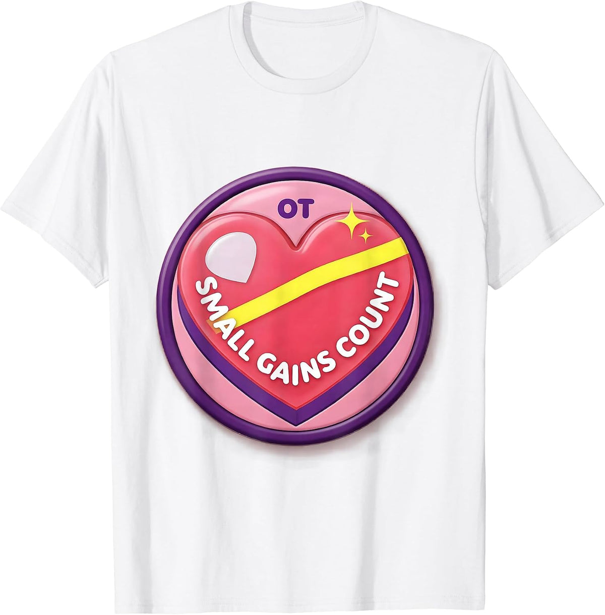 Small Gains Count OT Occupational Therapy Valentine Candy T-Shirt - White