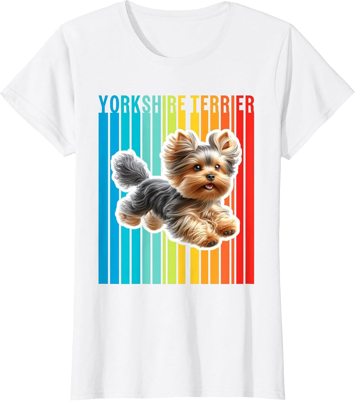 Colourful Yorkshire Terrier T-Shirt - White