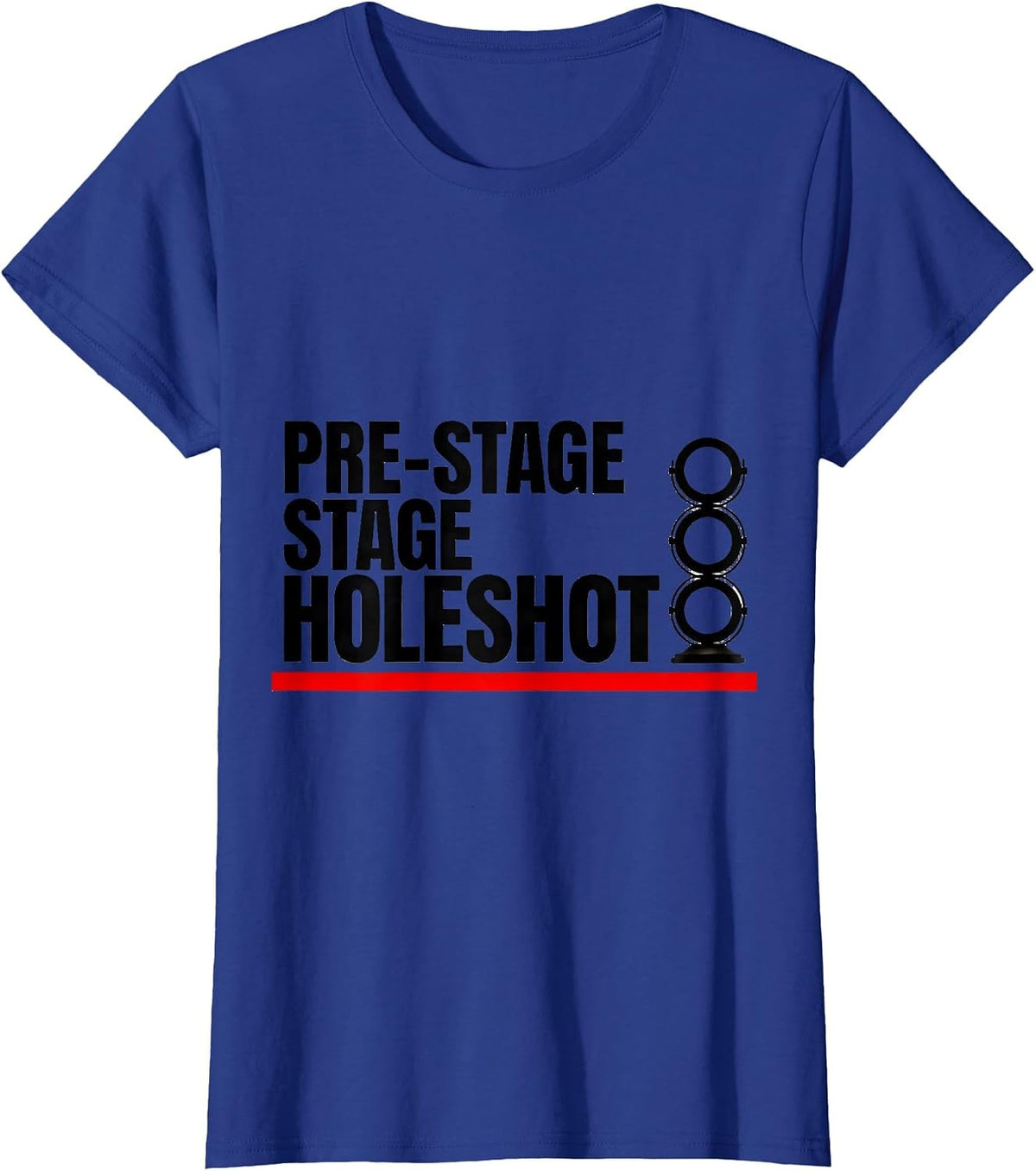 Women's Pre-Stage. Stage. Holeshot Patriotic Drag Racing Checkered T-Shirt - Royal Blue