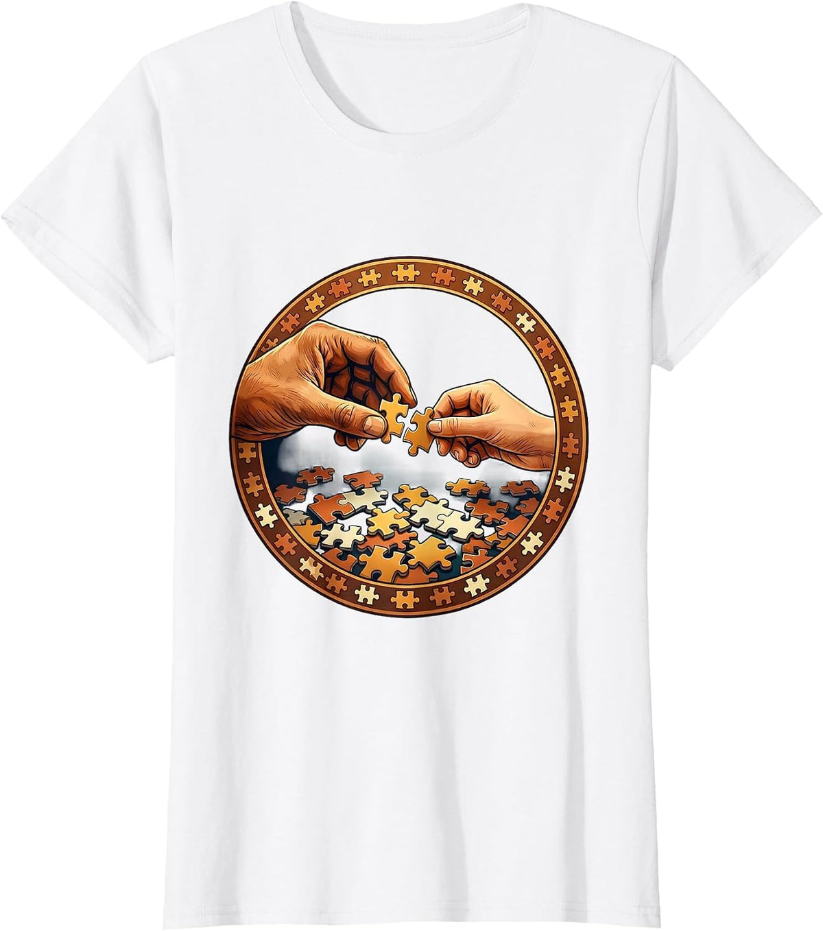 Women's Occupational Therapy Puzzle Illustration Gift T-Shirt - White