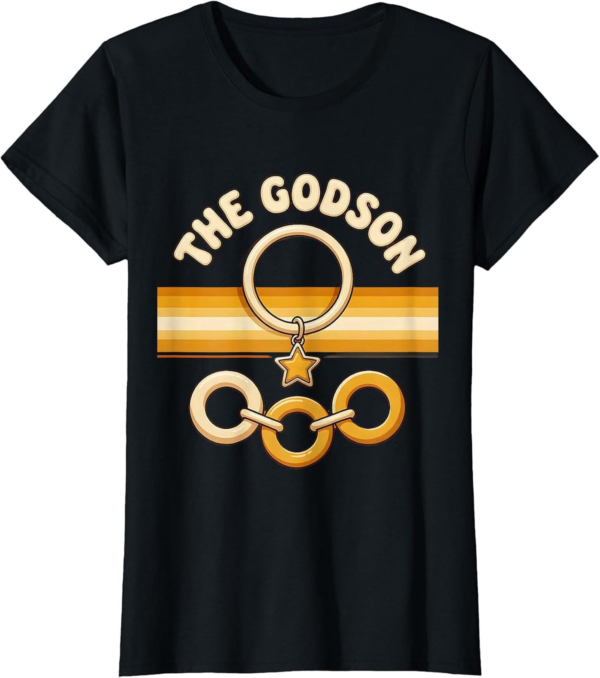 The Godson Retro 70s Funny Godmother Gift Godchild T-Shirt - Black