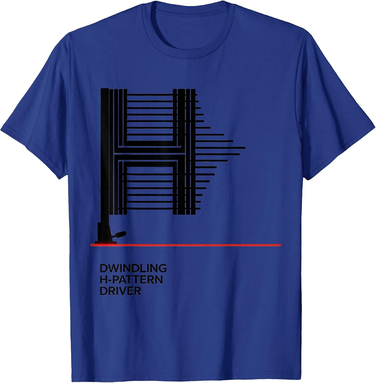 Dwindling H-Pattern Driver Funny Manual Transmission Car Guy T-Shirt - Royal Blue