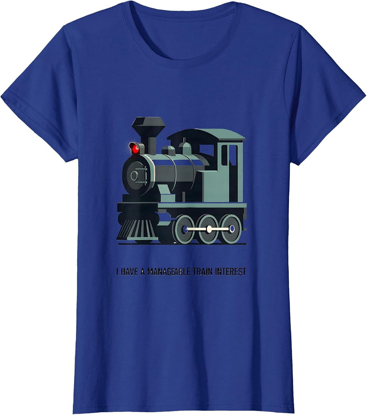 Women's I Have A Manageable Train Interest Funny Train Enthusiast T-Shirt - Royal Blue