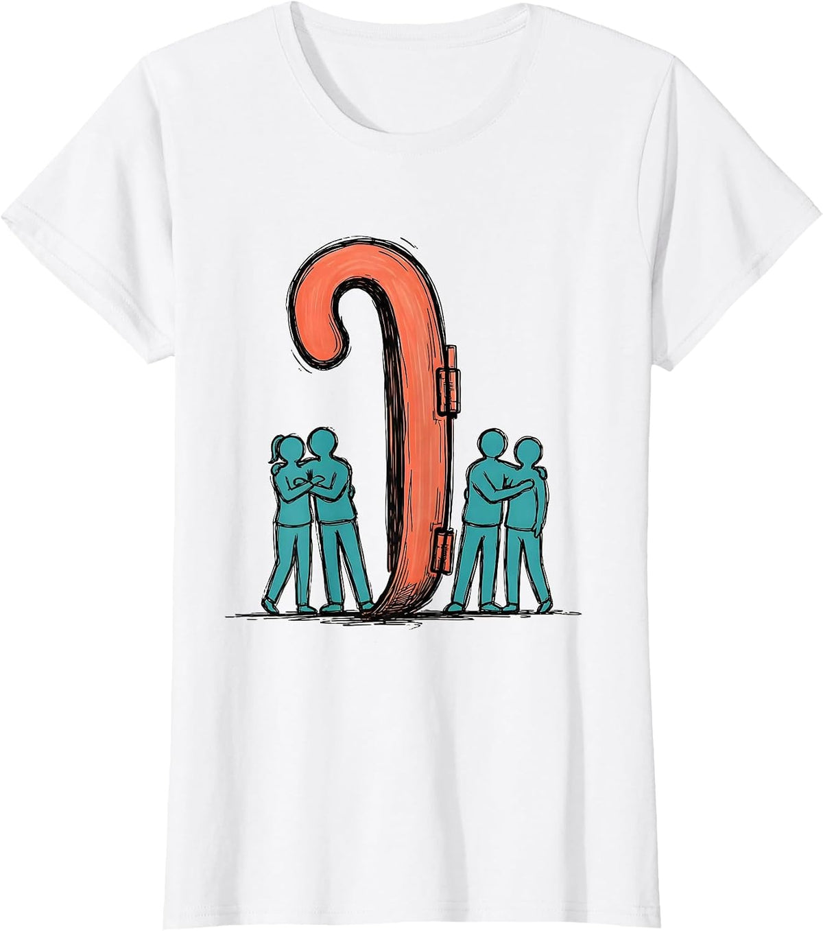 Oversized Comma Grammar Teacher Classroom Humor T-Shirt - White