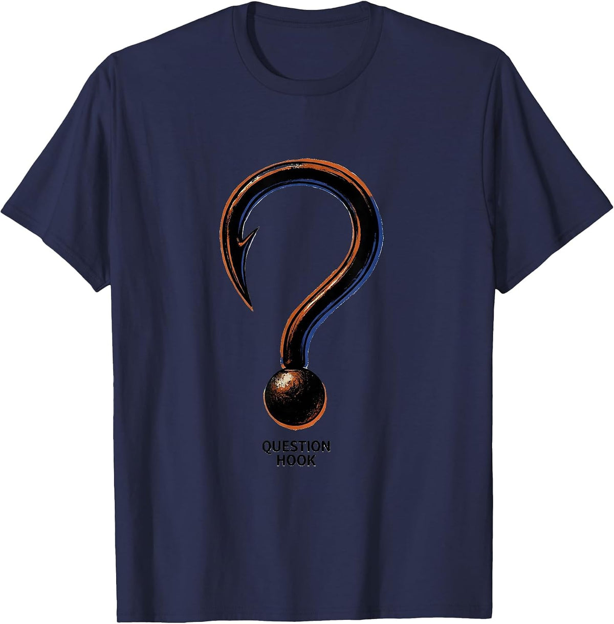 Question Hook Funny Grammar Teacher English Punctuation T-Shirt - Navy Blue