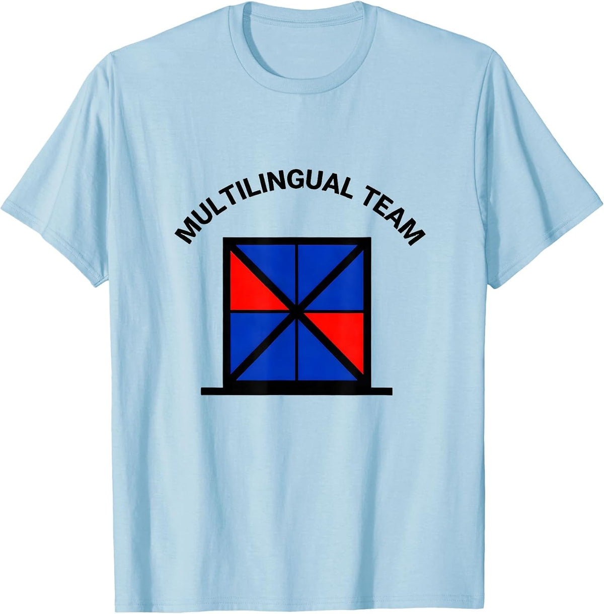 Men's Multilingual Team Geometric ESL Teacher Squad English T-Shirt - Baby Blue