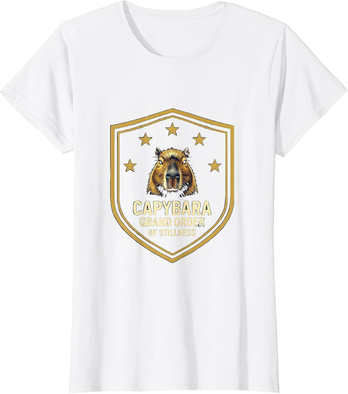 Capybara Grand Order of Stillness Funny Animal Meme Youth T-Shirt - White