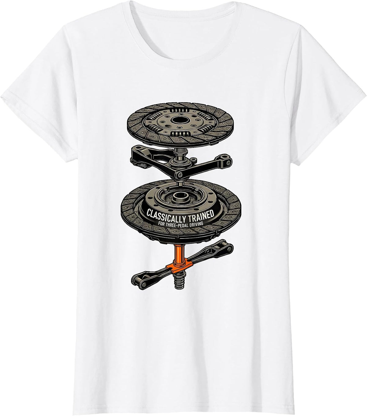 Women's Classically Trained For Three-Pedal Driving Car Guy T-Shirt - White