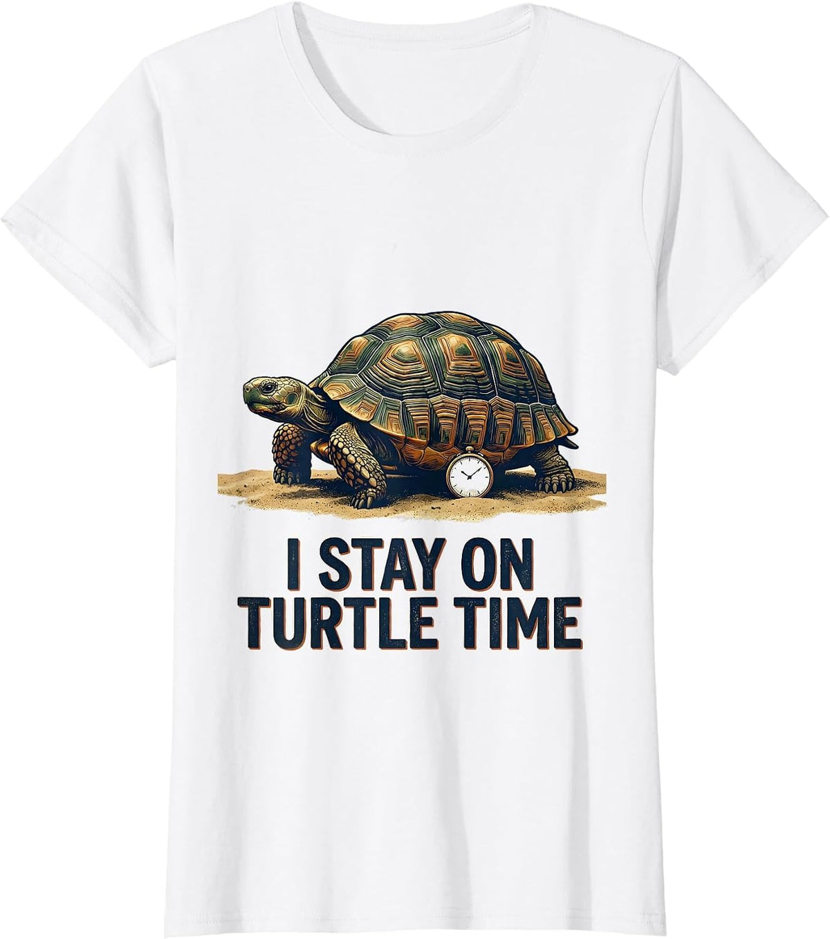 I Stay On Turtle Time Vintage Tortoise Lover Beach Humor T-Shirt - White