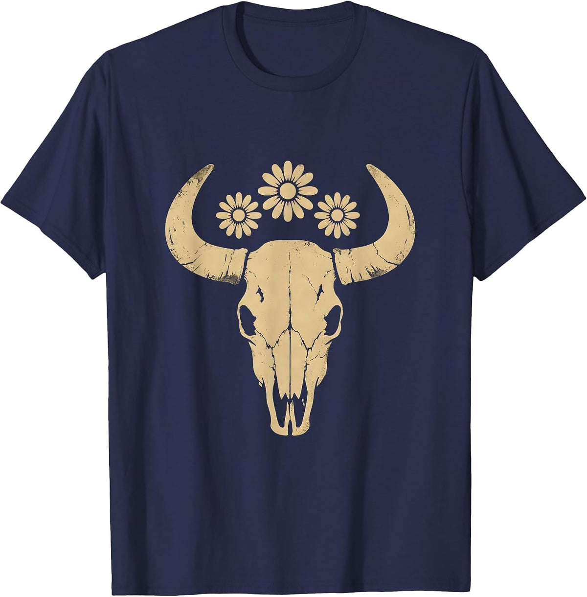 Men's Barrel Racing Cowgirl Full Gallop Western Design T-Shirt - Navy Blue