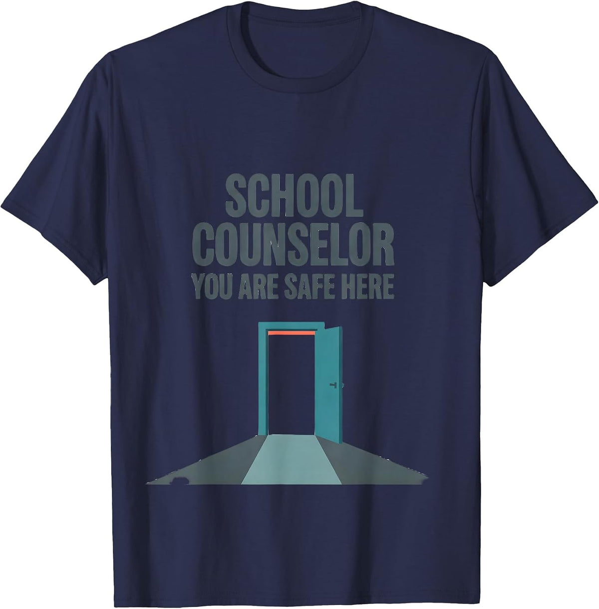 School Counselor You Are Safe Here Warm Appreciation Staff T-Shirt - Navy Blue