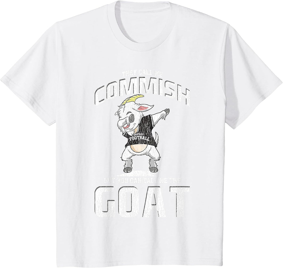Fantasy Football Commissioner Commish Dabbing Goat Draft Day T-Shirt - White