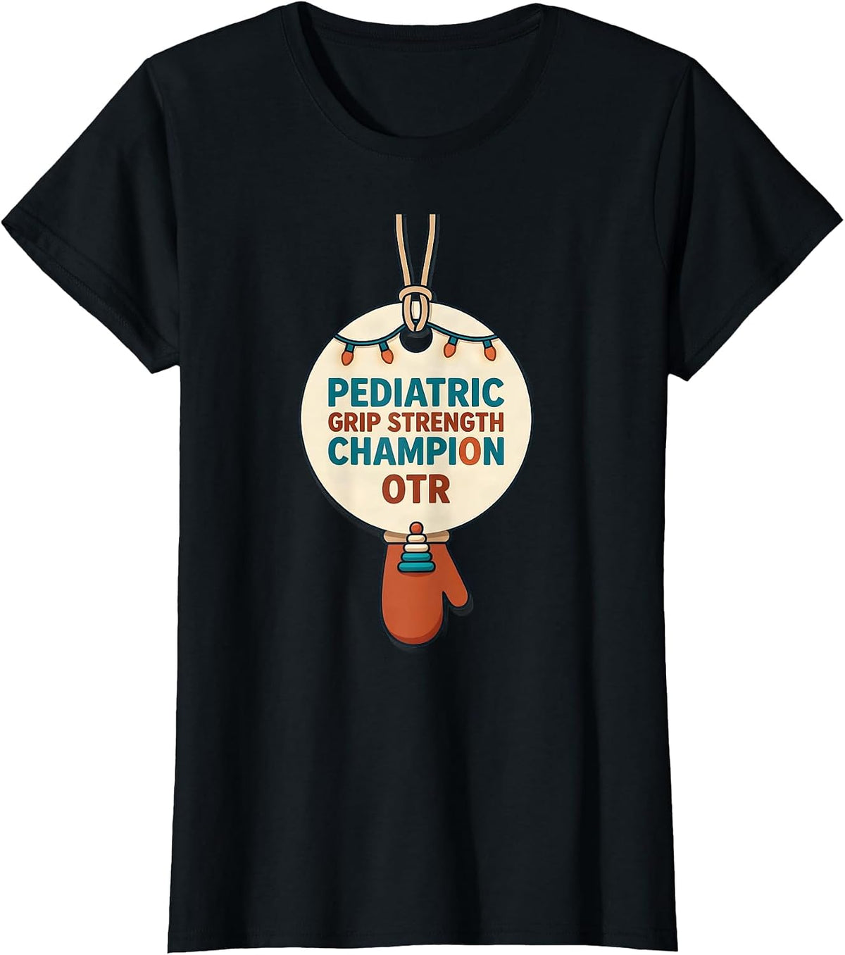 Women's Pediatric Grip Strength Champion, OTR Occupational Therapy T-Shirt - Black