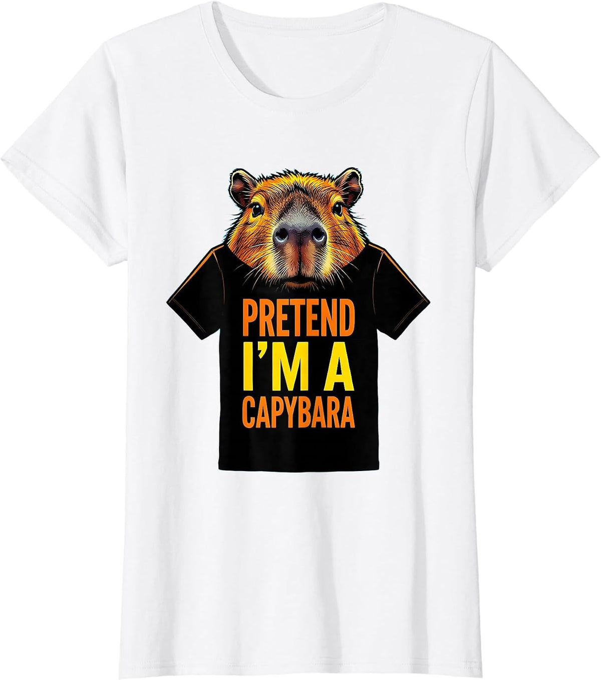 Pretend I'm A Capybara Pop Art Halloween Costume Humor T-Shirt - White