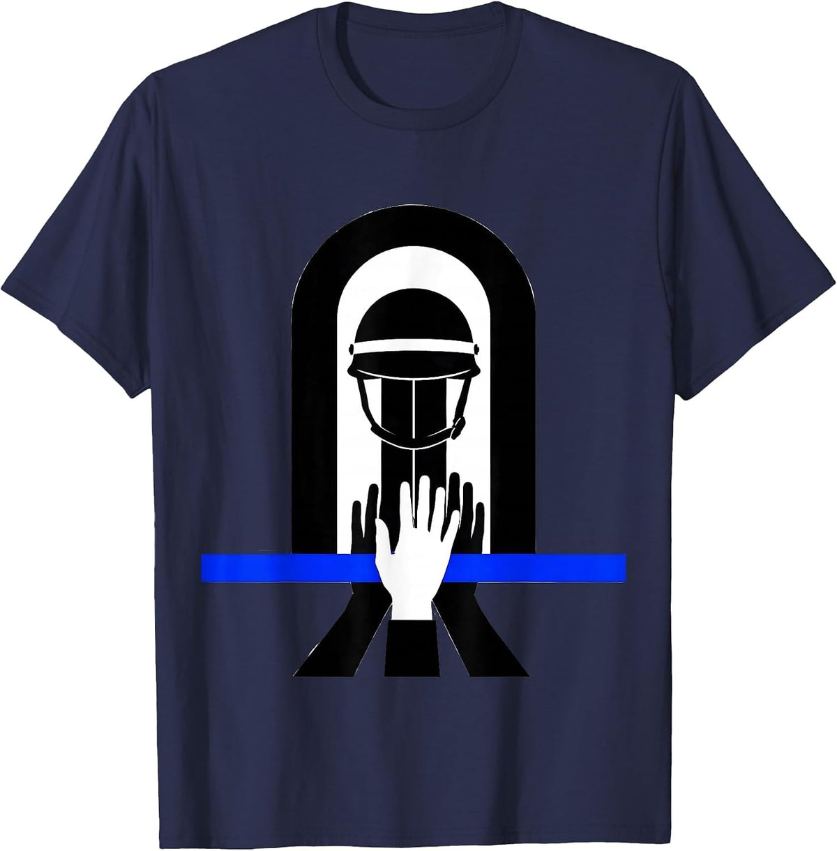 Police Precinct Thin Blue Line Back the Blue Support T-Shirt - Navy Blue