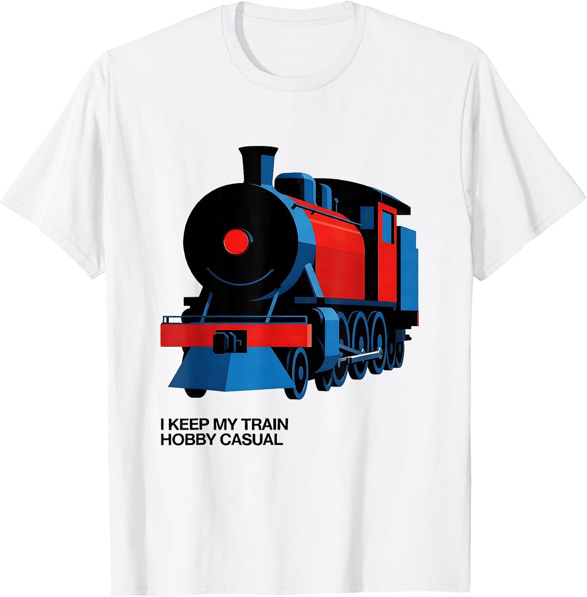 Men's I Keep My Train Hobby Casual Bauhaus Modernist Train T-Shirt - White