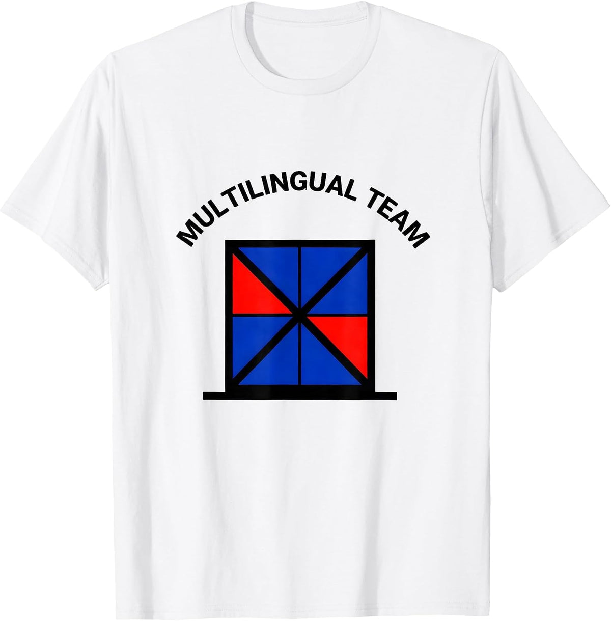 Men's Multilingual Team Geometric ESL Teacher Squad English T-Shirt - White