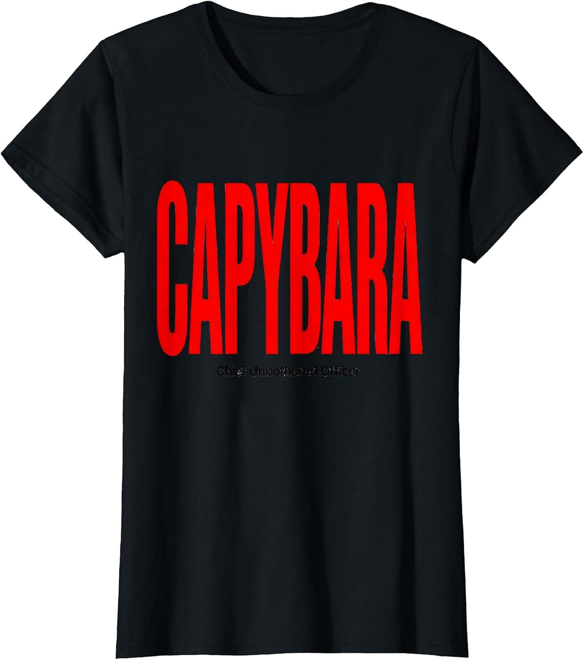 Capybara Chief Unbothered Officer Funny Animal Humor T-Shirt - Black