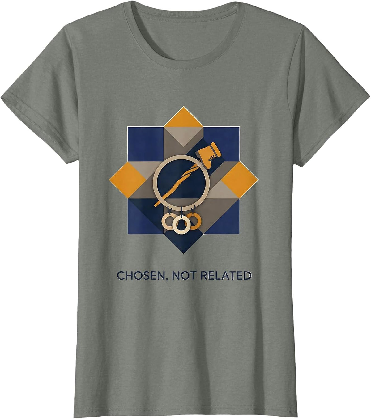 Chosen Not Related Funny Godmother Fairy Tale Pun Gift T-Shirt - Olive Heather