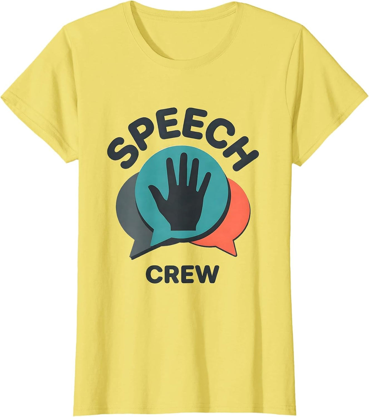Speech Crew Funny Teacher Crew First Day of School Gift T-Shirt - Lemon Yellow
