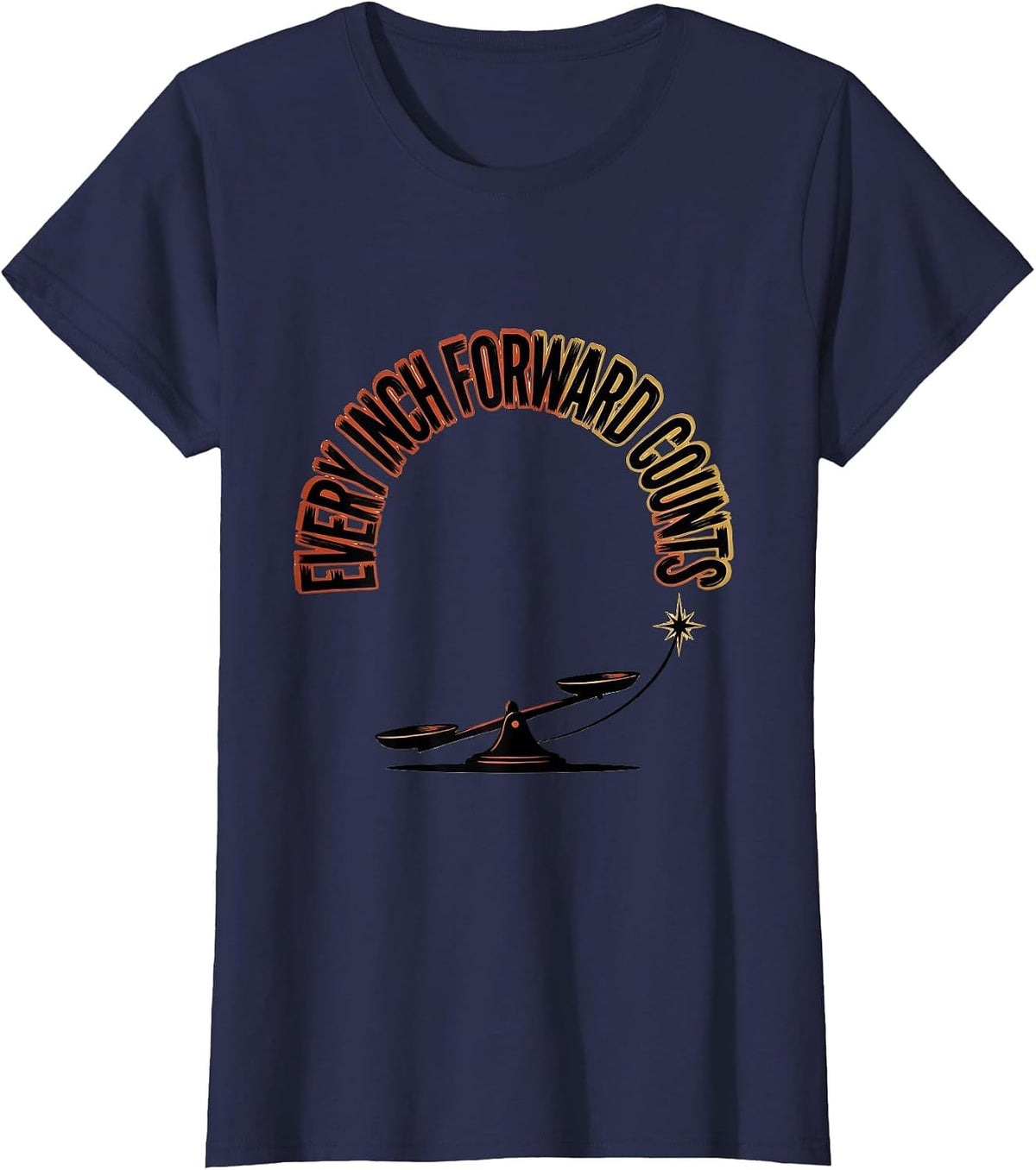 Women's Every Inch Forward Counts Occupational Therapy Physical T-Shirt - Navy Blue
