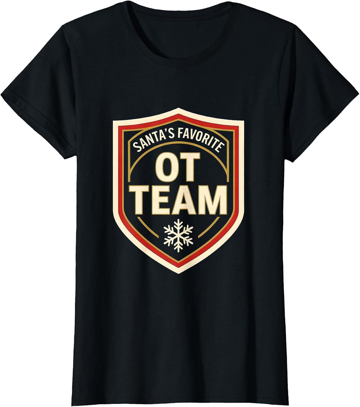 Santa's Favorite OT Team Funny Occupational Therapy T-Shirt - Black