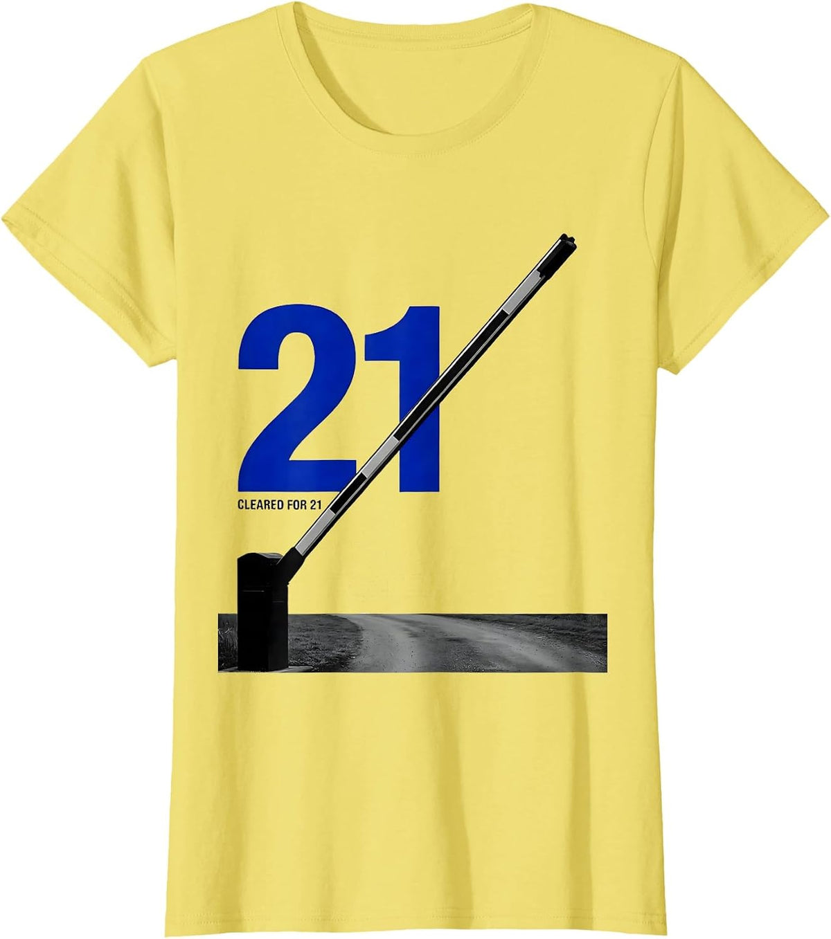 Cleared For 21 Swiss International Milestone Birthday Humor T-Shirt - Lemon Yellow