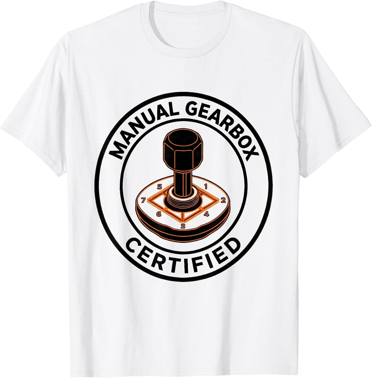Men's Manual Gearbox Certified Car Guy Stick Shift Driver Gift T-Shirt - White