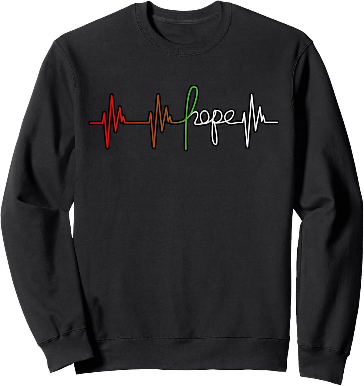 Hope Heartbeat Mental Health Awareness Supporter Graphic Sweatshirt - Adult Unisex Black