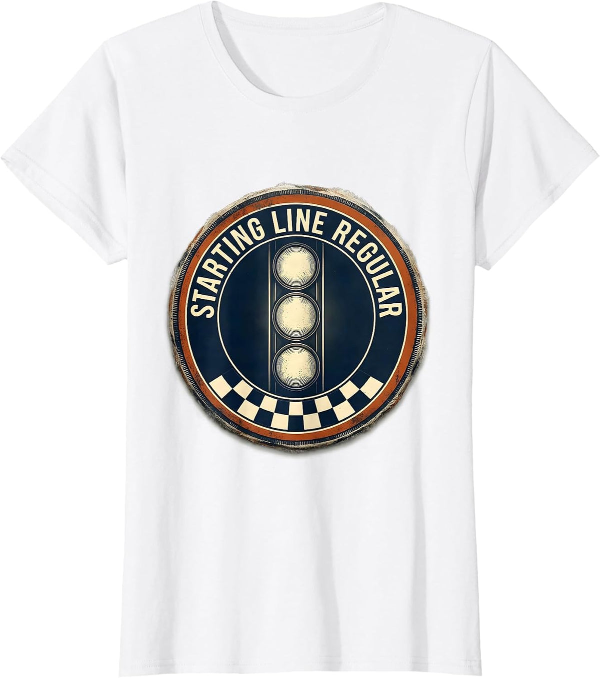 Starting Line Regular Vintage Racing Fan American Flag T-Shirt - White