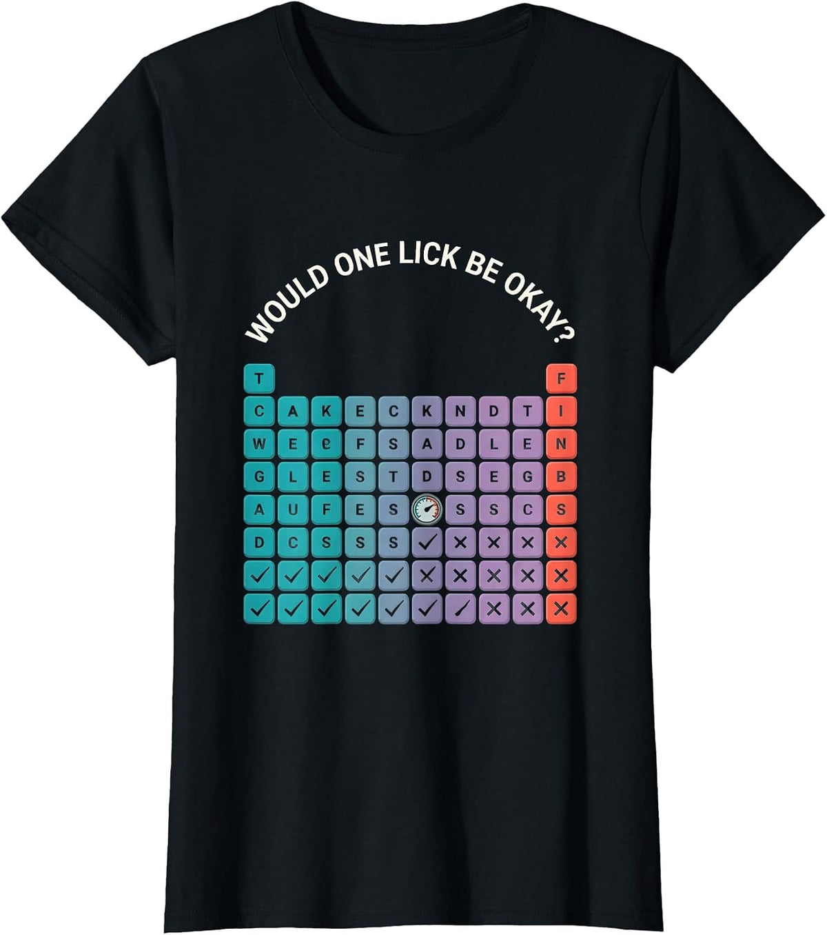 Would One Lick Be Okay Funny Periodic Table Science Teacher T-Shirt - Black