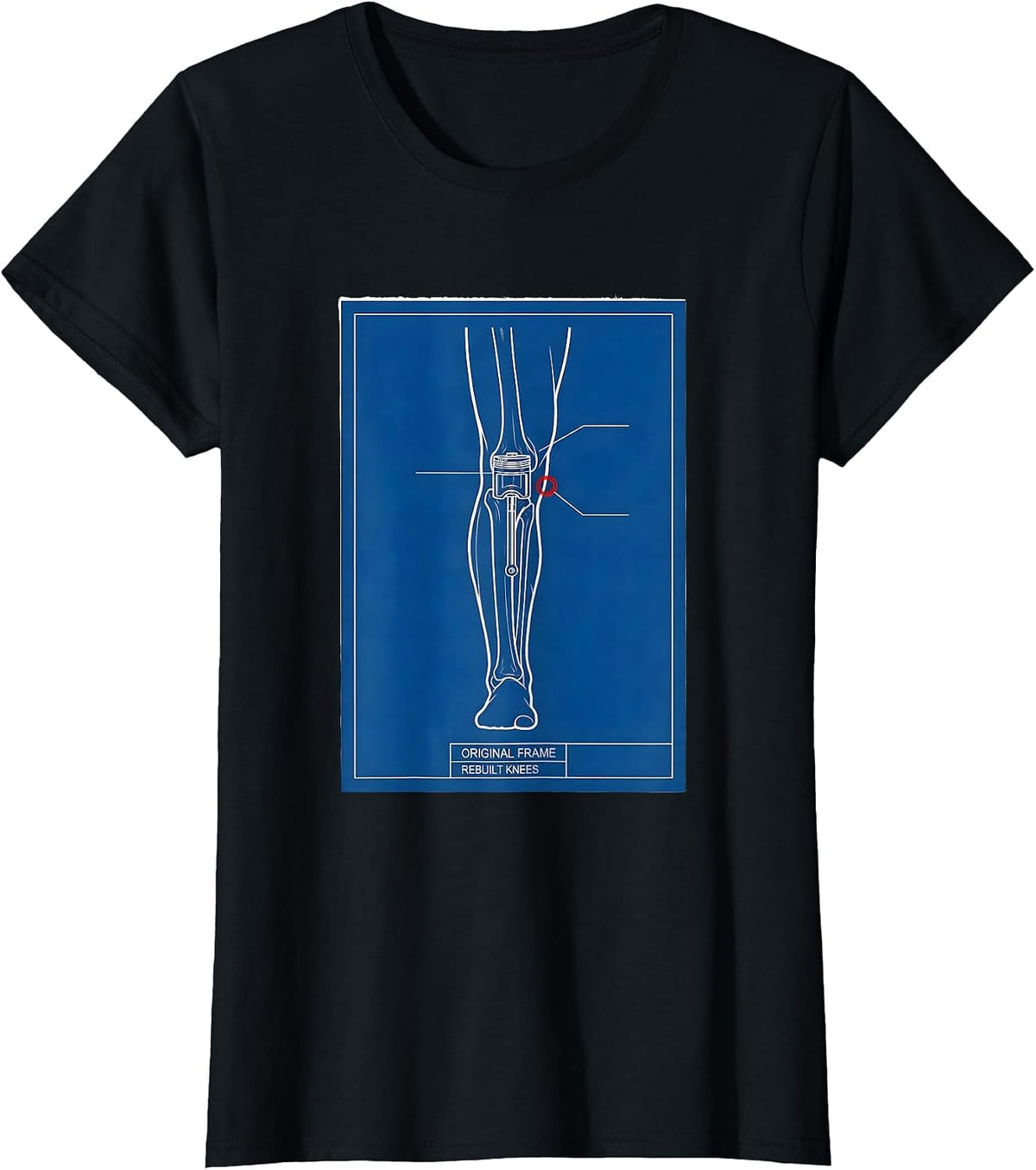 Original Frame, Rebuilt Knees Technical Blueprint Classic T-Shirt - Black