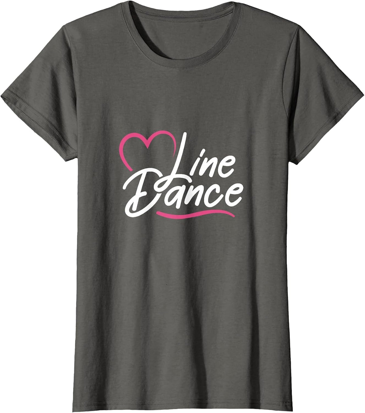 Line Dance Heart Western Line Dancing Cowgirl Dancer T-Shirt - Asphalt Grey