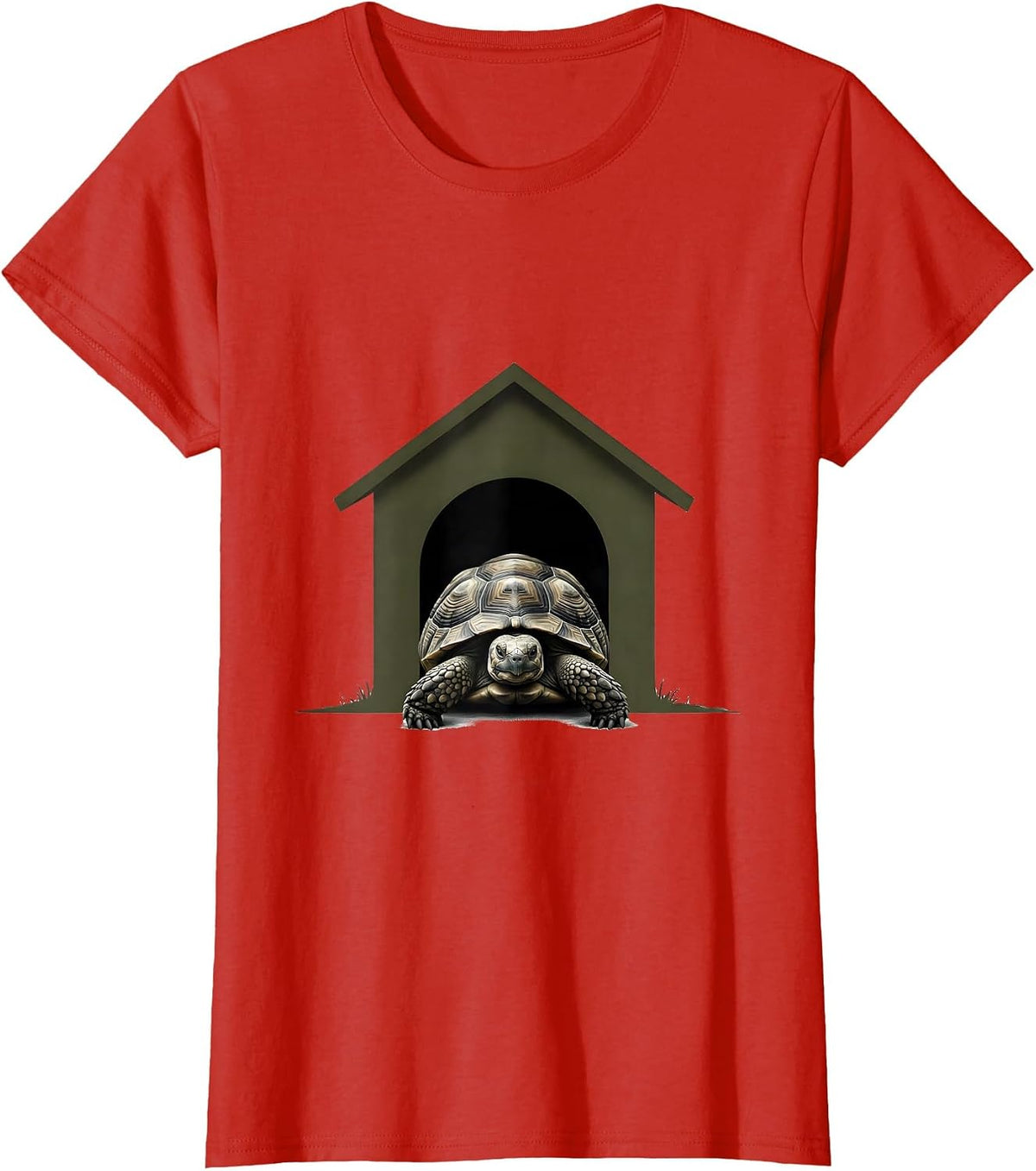 Arched Tortoise Silhouette Minimalist Reptile Lover Gift T-Shirt - Red