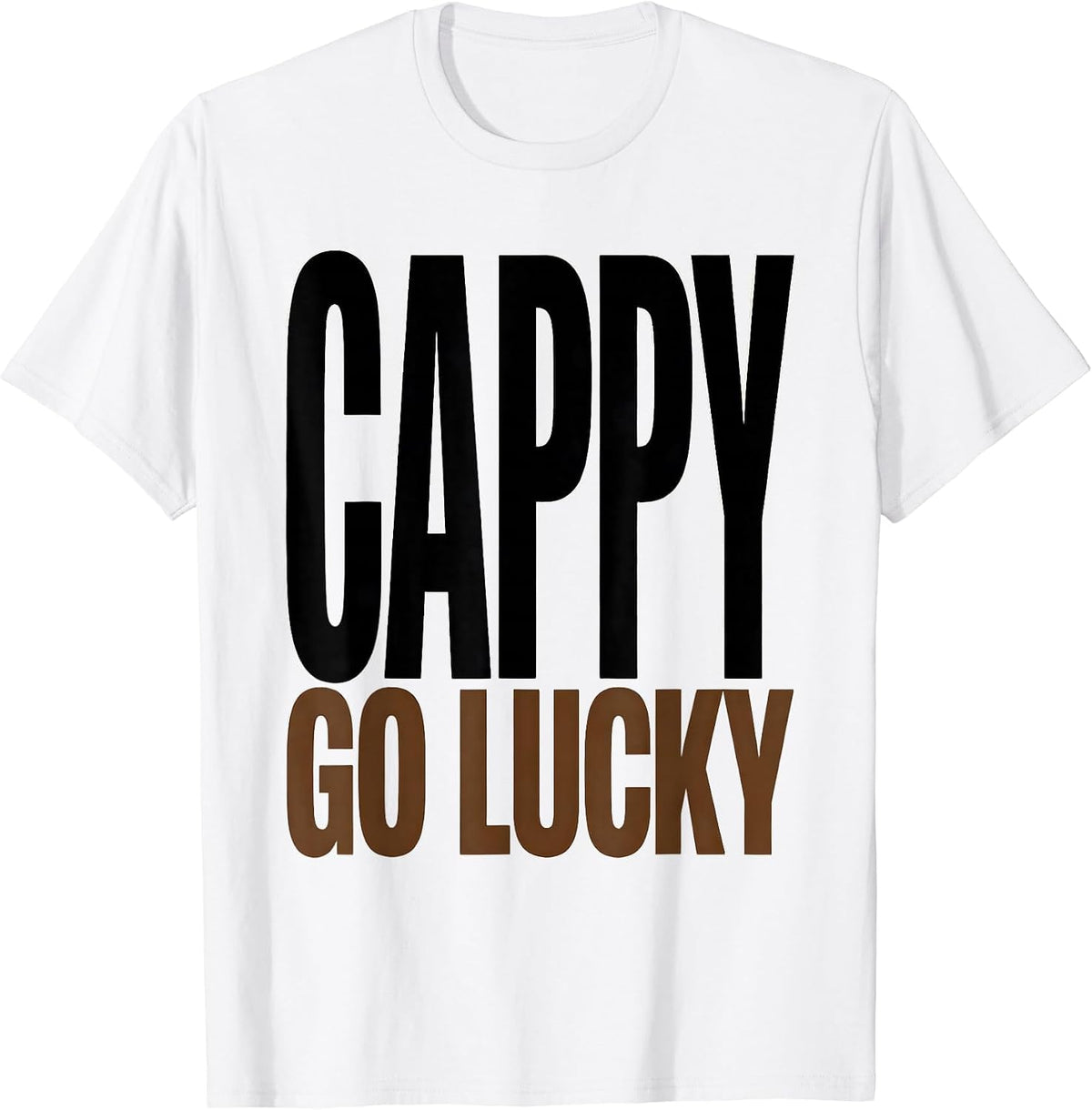 Men's Cappy Go Lucky Funny Capybara Meme Animal Humor T-Shirt - White
