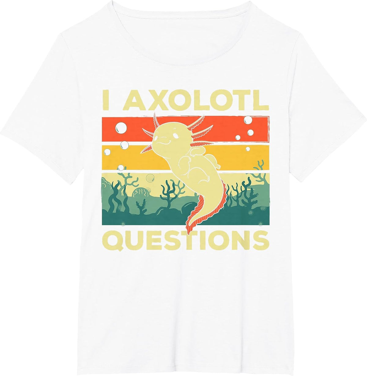 Cool I Axolotl Questions for Boys Girls Kids Fish Salamander T-Shirt - White