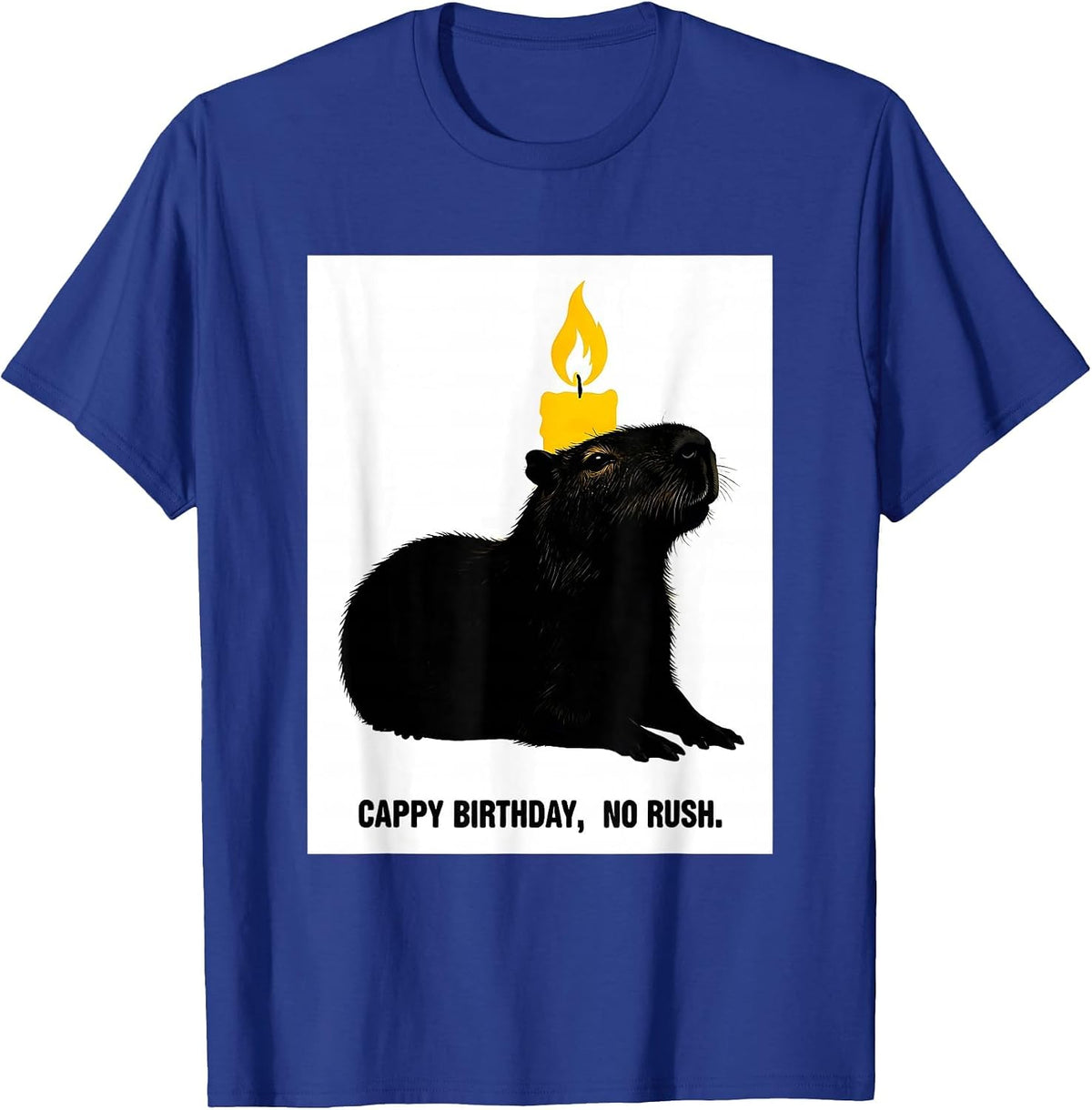 Men's Cappy Birthday No Rush Cute Capybara Birthday Gift T-Shirt - Royal Blue
