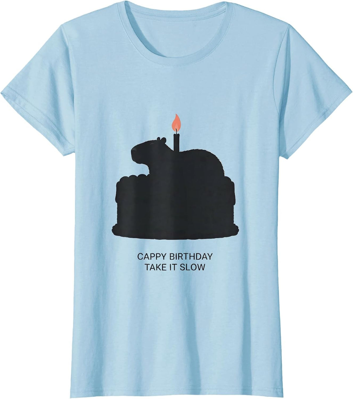 Cappy Birthday Take It Slow Cute Capybara Birthday Pun T-Shirt - Baby Blue